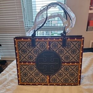 Tory Burch Ella Monogram Quadrant Tote *NWT*